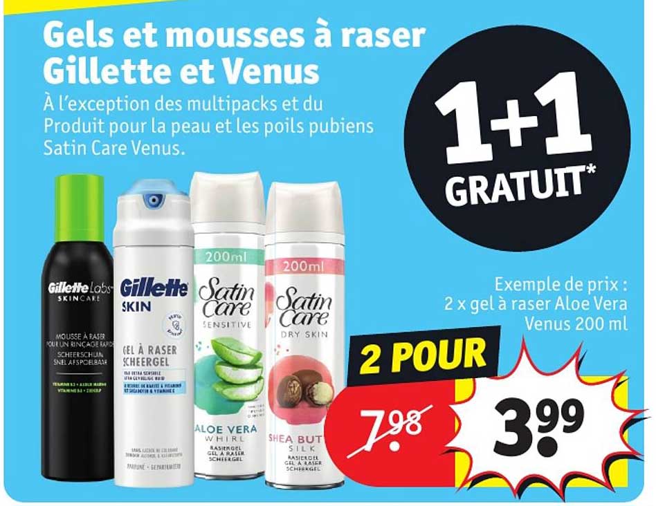 gels et mousses à raser gillette et venus