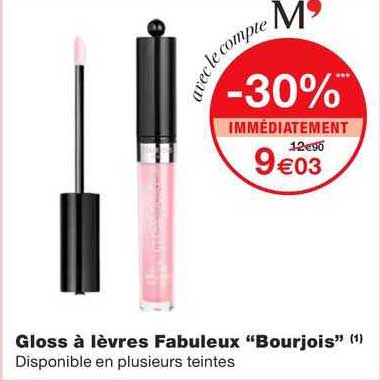 gloss à lèvres fabuleux "bourjois"