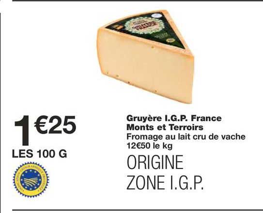 gruyère i.g.p. france monts et terroirs