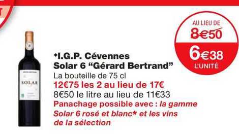 i.g.p. cévennes solar 6 "gérard bertrand"