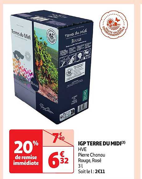 igp terre du midi hve pierre chanau rouge, rosé