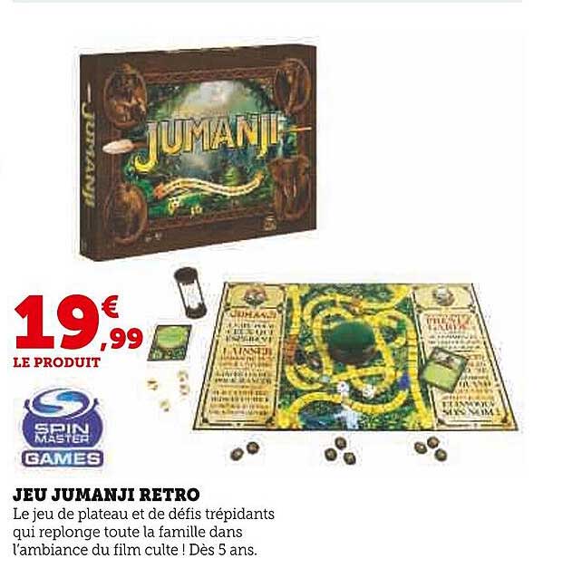 jeu jumanji retro spin master games