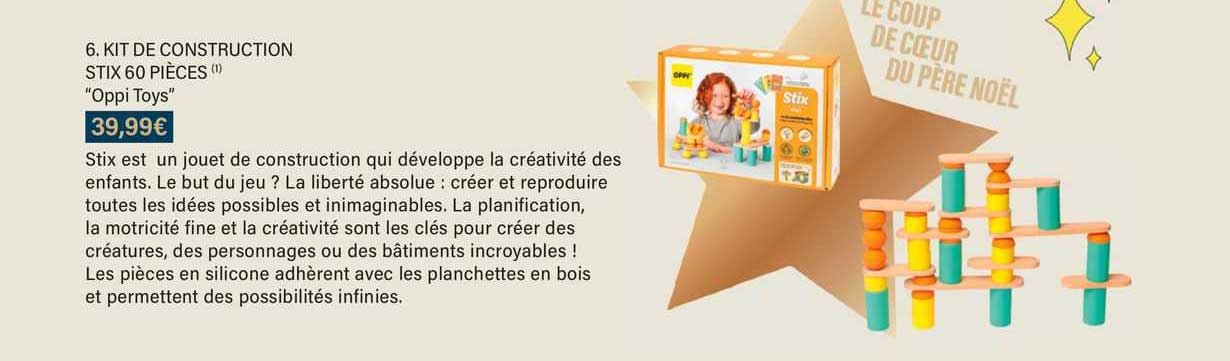 kit de construction stix 60 pièces "oppi toys"