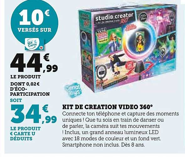kit de création vidéo 360° canal toys'
