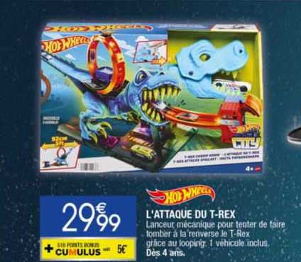 l'attaque du t-rex hot wheels