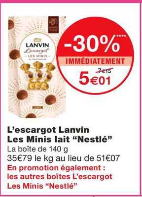 l'escargot lanvin les minis lait "nestlé"