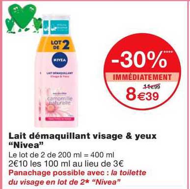 Lait Démaquillant Visage & Yeux "nivea"