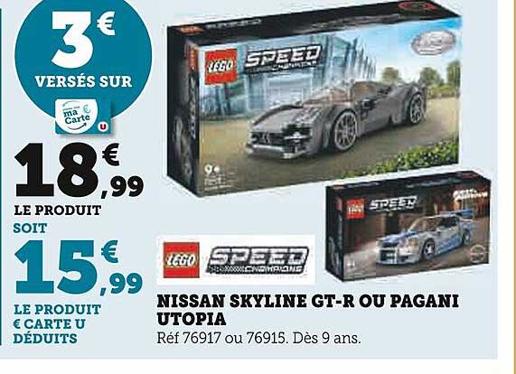Lego Speed Nissan Skyline Gt-r Ou Pagani Utopia