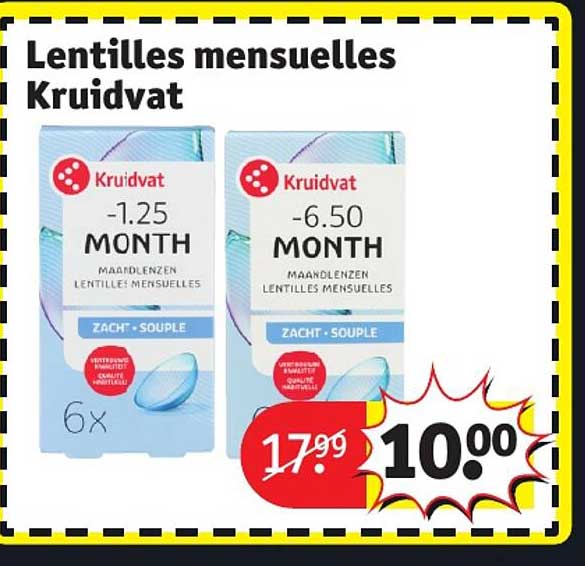 lentilles mensuelles kruidvat