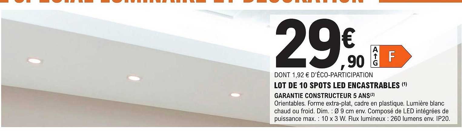 lot de 10 spots led encastrables