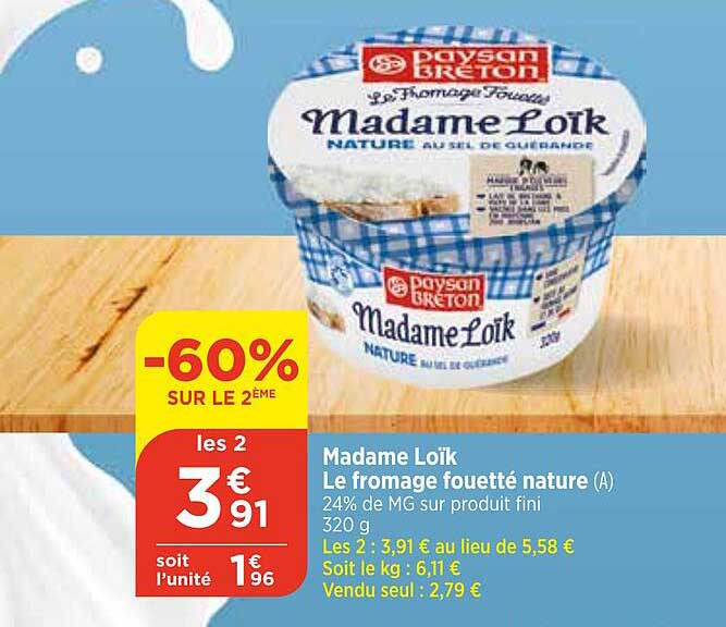 madame loïk le fromage fouetté nature