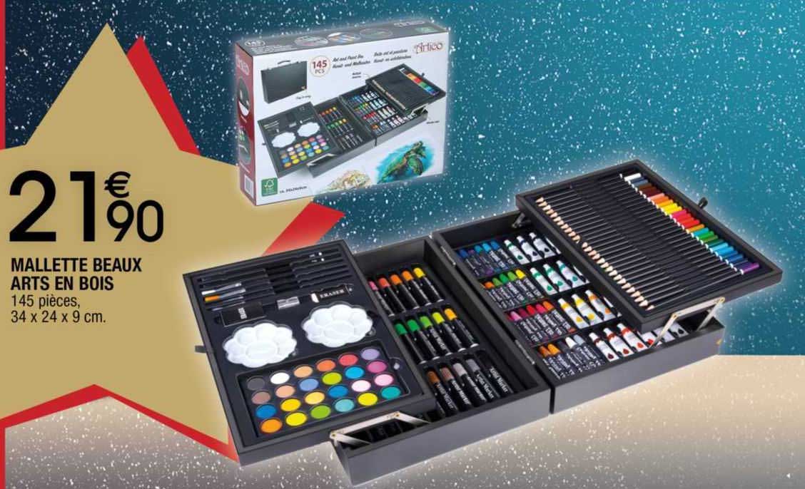 mallette beaux arts en bois