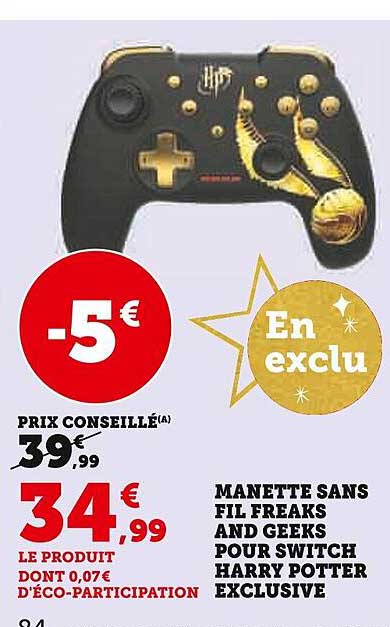 manette sans fil freaks and geeks pour switch harry potter exclusive