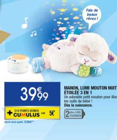 manon, lumi mouton nuit étoilée 3 en 1