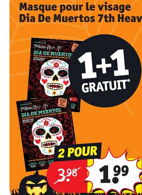 masque pour le visage dia de muertos 7th heavy