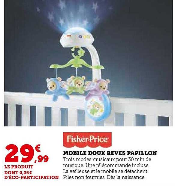 mobile doux rêves papillon fisher-price