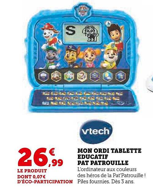 mon ordi tablette éducatif pat patrouille vtech
