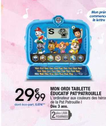 mon ordi tablette éducatif pat'patrouille