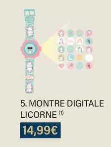 montre digitale licorne
