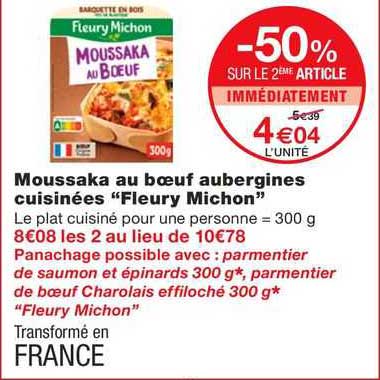 moussaka au bœuf aubergines cuisinées "fleury michon"
