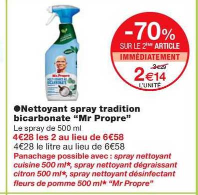 nettoyant spray tradition bicarbonate "mr propre"
