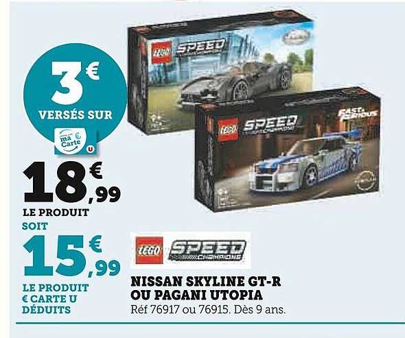 nissan skyline gt-r ou pagani utopia lego speed