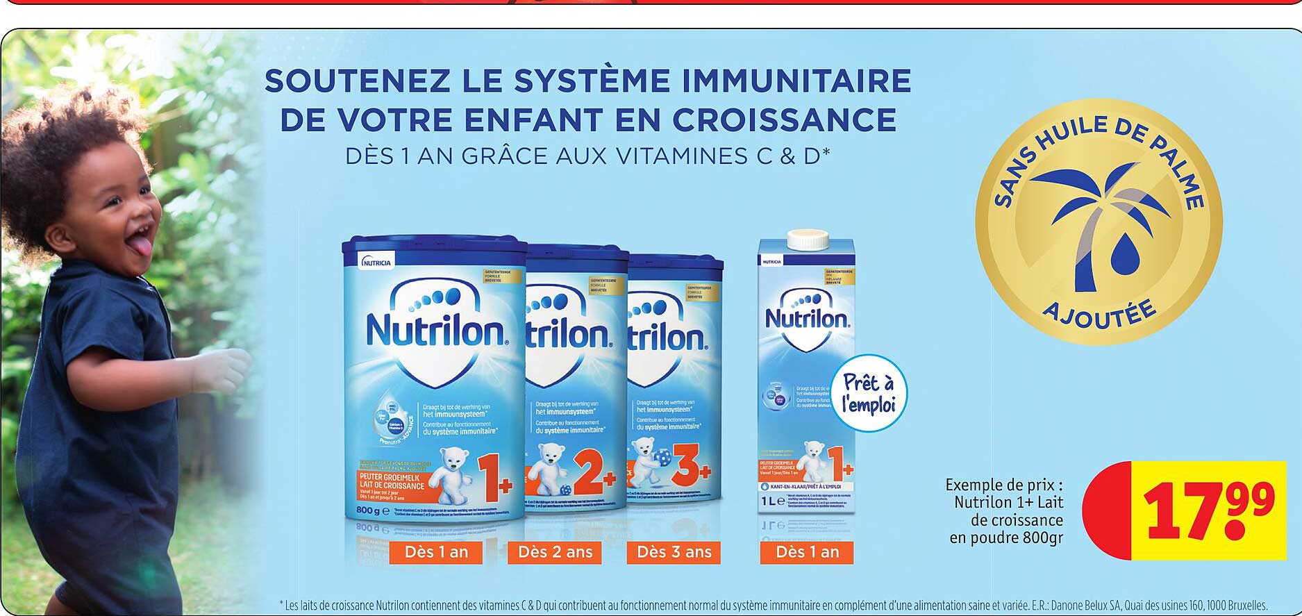 nutrilon 1 + lait de croissance en poudre 800gr