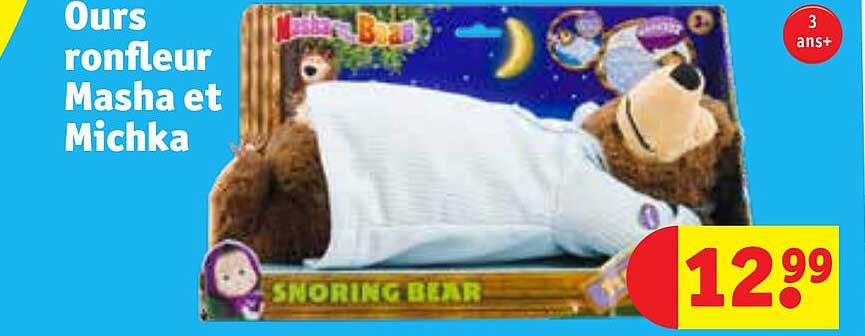 ours ronfleur masha et michka