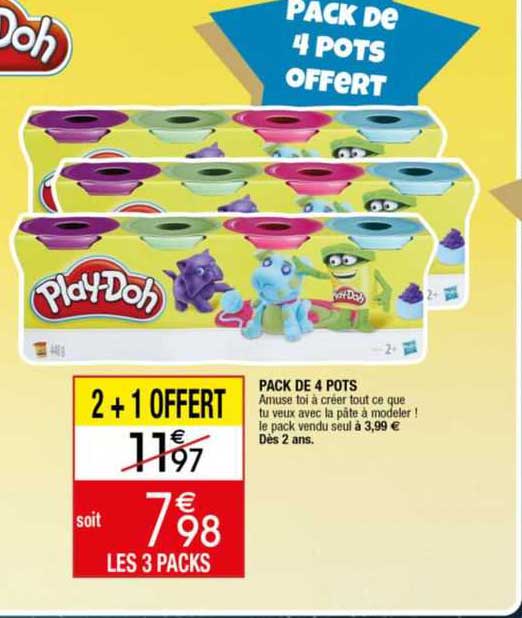 pack de 4 pots play-Doh