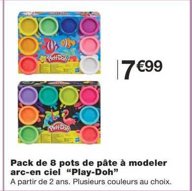pack de 8 pots de pâte à modeler arc-en-ciel "play-Doh"