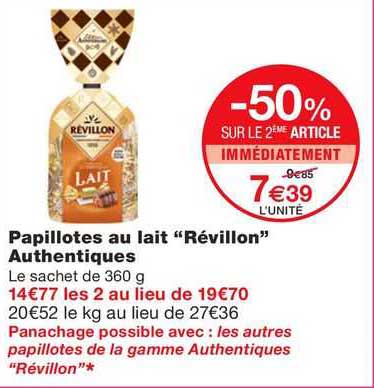 papillotes au lait "révillon" authentiques
