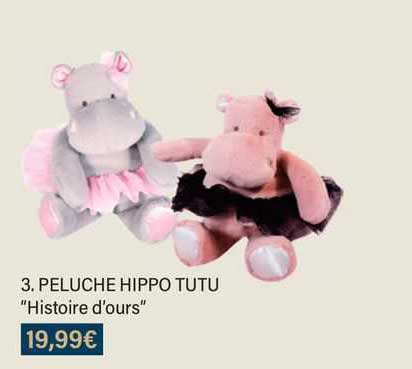 peluche hippo tutu "histoire d'ours"