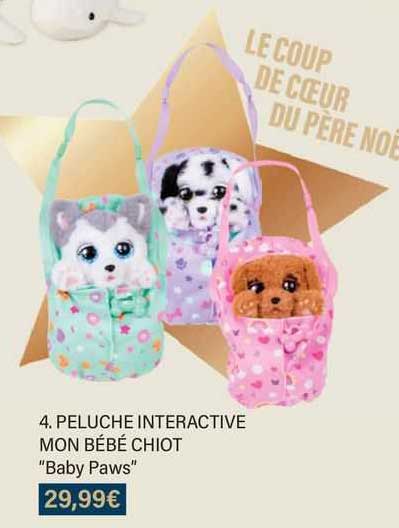 peluche interactive mon bébé chiot "baby paws"