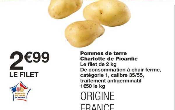 pommes de terre charlotte de picardie