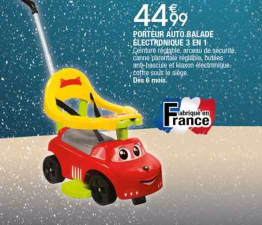 porteur auto balade électronique 3 en 1