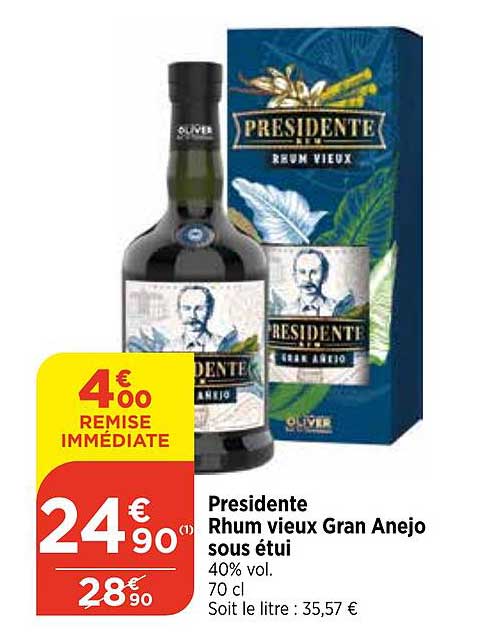 présidente rhum vieux gran añejo sous étui