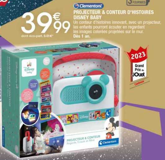 projecteur & conteur d'histoires disney baby clementoni