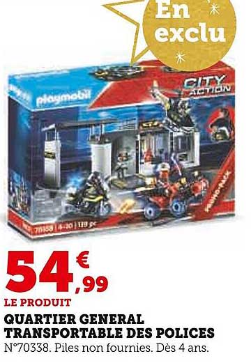 quartier général transportable des polices playmobil