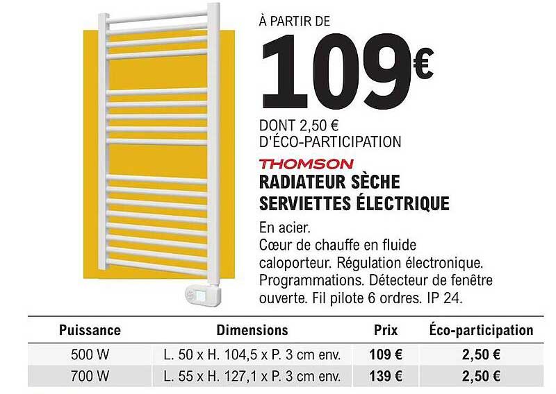 Radiateur Sèche Serviettes électrique Thomson