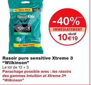 Rasoir Pure Sensitive Xtreme 3 "wilkinson"