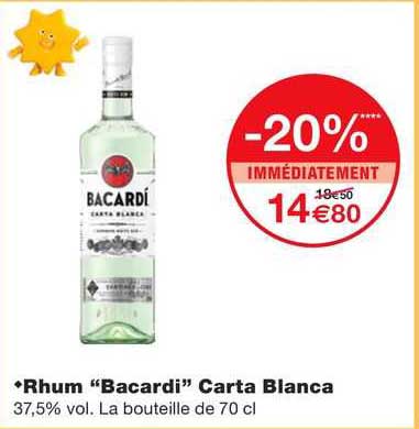 rhum "bacardi" carta blanca