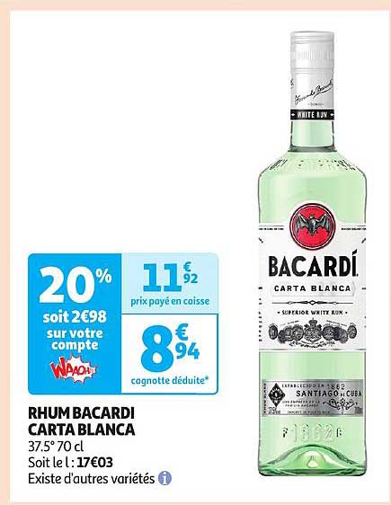 rhum bacardi carta blanca