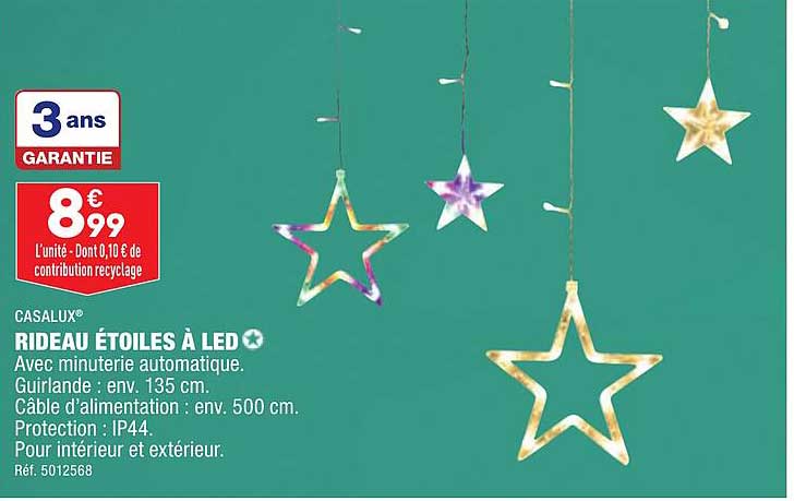 Rideau étoiles à Led Casalux