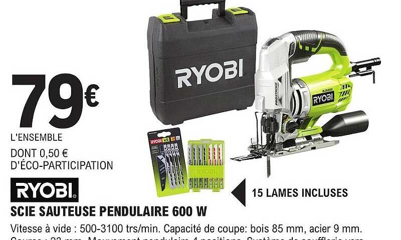 ryobi scie sauteuse pendulaire 600w