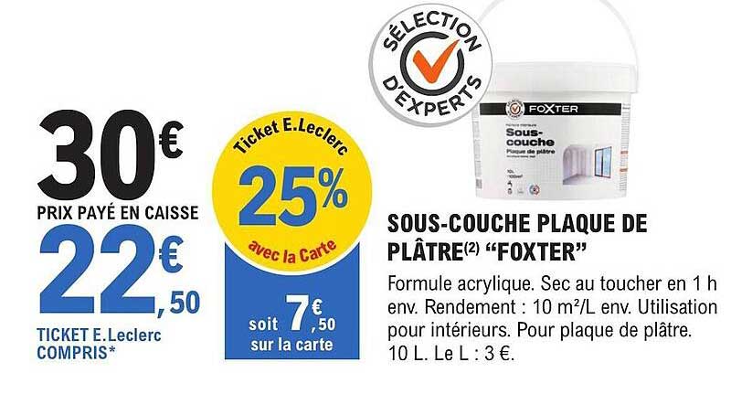 sous-couche plaque de plâtre foxter