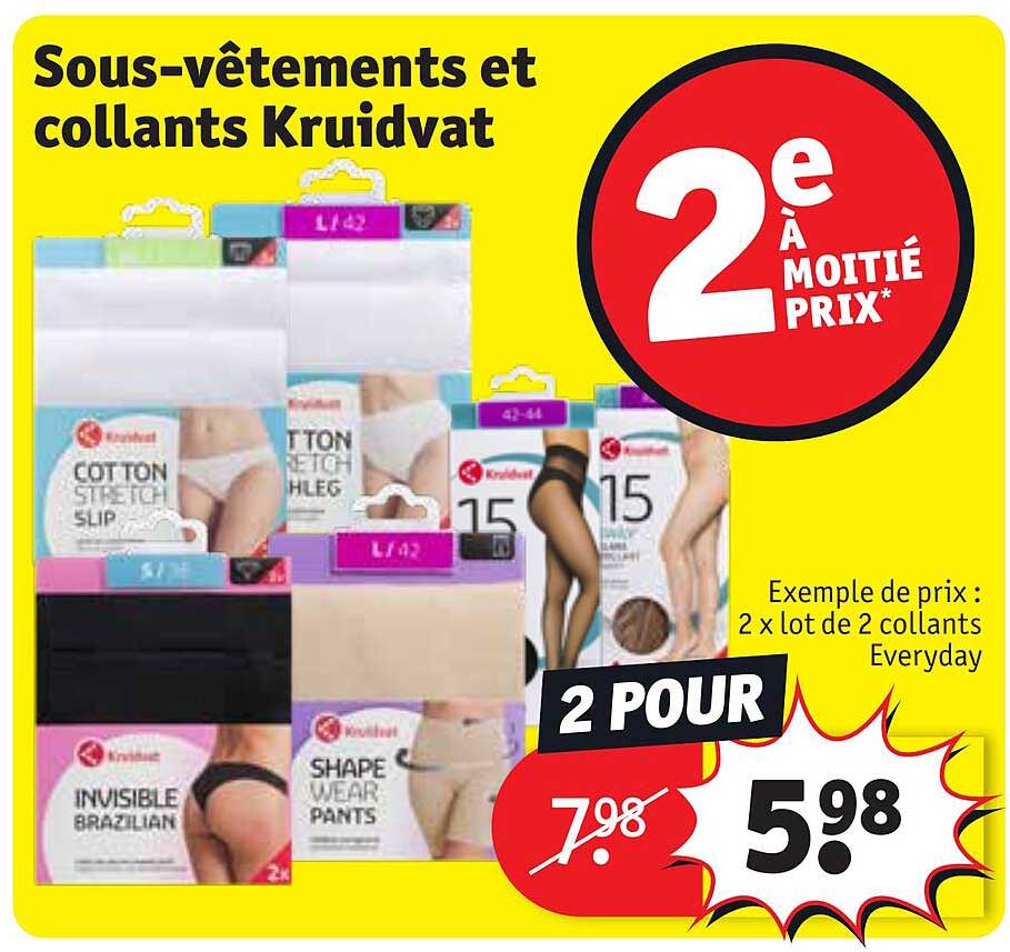 sous-vêtements et collants kruidvat