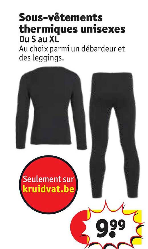 sous-vêtements thermiques unisexes