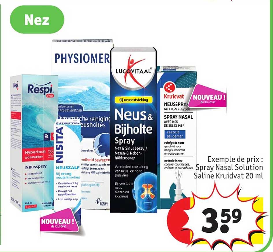 spray nasal solution saline kruidvat 20 ml