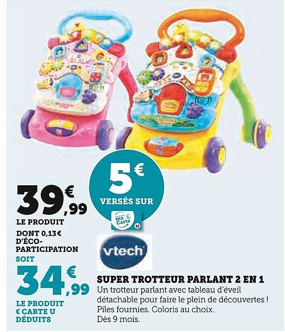 super trotteur parlant 2 en 1 vtech