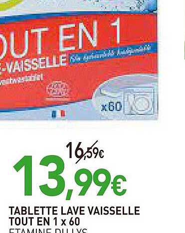 tablette lave vaisselle tout en 1 x 60